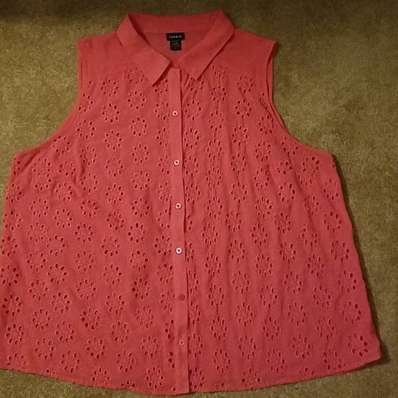 torrid Tops - Torrid size 3 3x peach sheer button up.